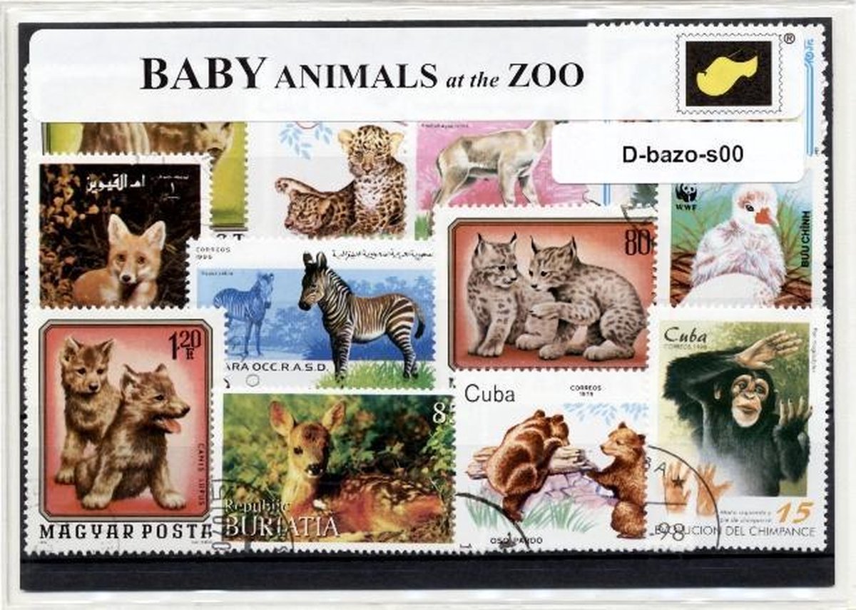 Babydieren in de dierentuin – Luxe postzegel pakket (A6 formaat) : collectie van verschillende postzegels van babydieren in de dierentuin – kan als ansichtkaart in een A6  envelop - authentiek cadeau - kado -kaart -dieren - fauna - kleine dieren