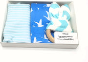MijnNami Kleine Geschenkdoos – Bandana Slabbetjes Marine - Eco-vriendelijk - Kraamcadeau- Kraamkado - Babygeschenk