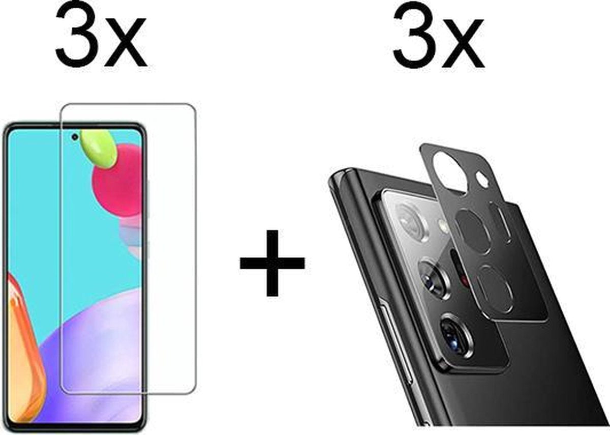 Beschermglas Samsung A71 Screenprotector 3 stuks - Samsung Galaxy A71 Screenprotector Glas - Samsung A71 Screen Protector Camera - 3 stuks