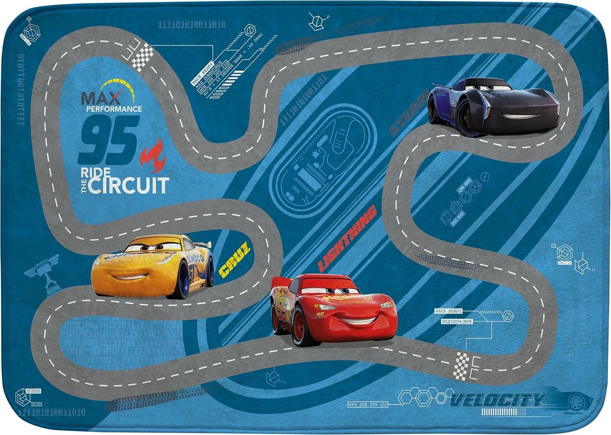 Achoka Verkeerskleed Cars 70 X 95 Cm Blauw