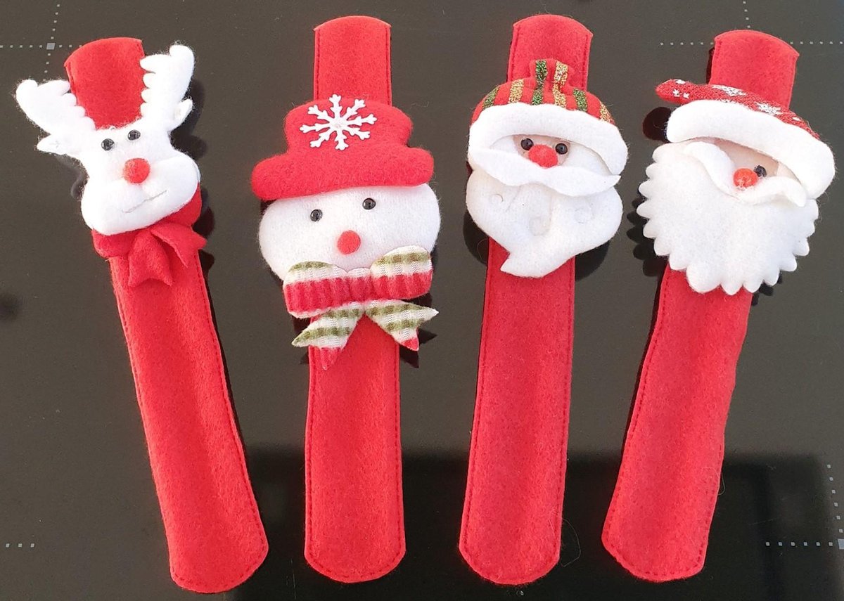 12 stuks - LED - Kerst  - Armbandjes - LAMPJES - CHIAMAX - assorti