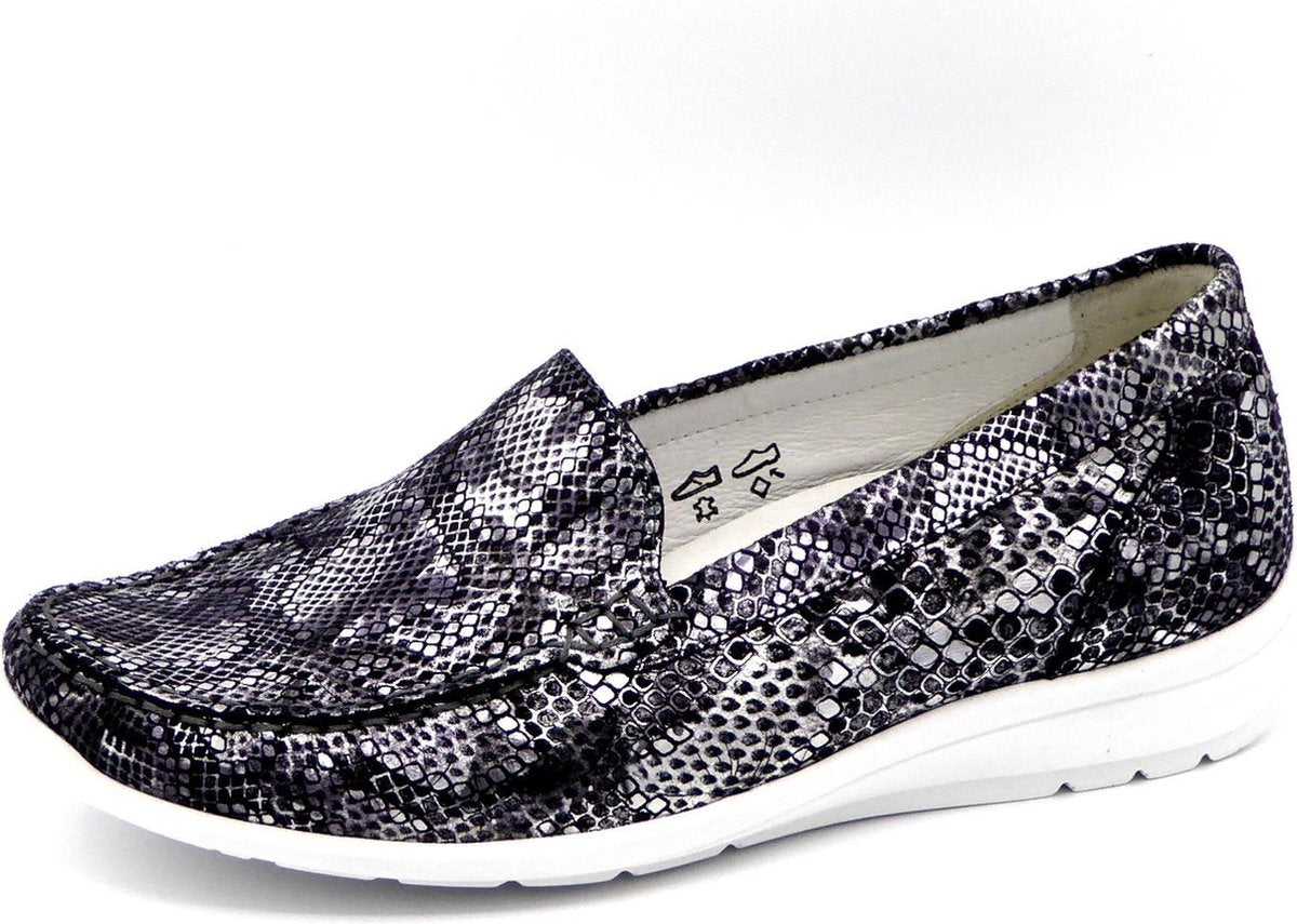 Waldläufer Dames Instapper 331502-189-217 Blauw/Zilver - Hinata Wijdte H - Maat 6