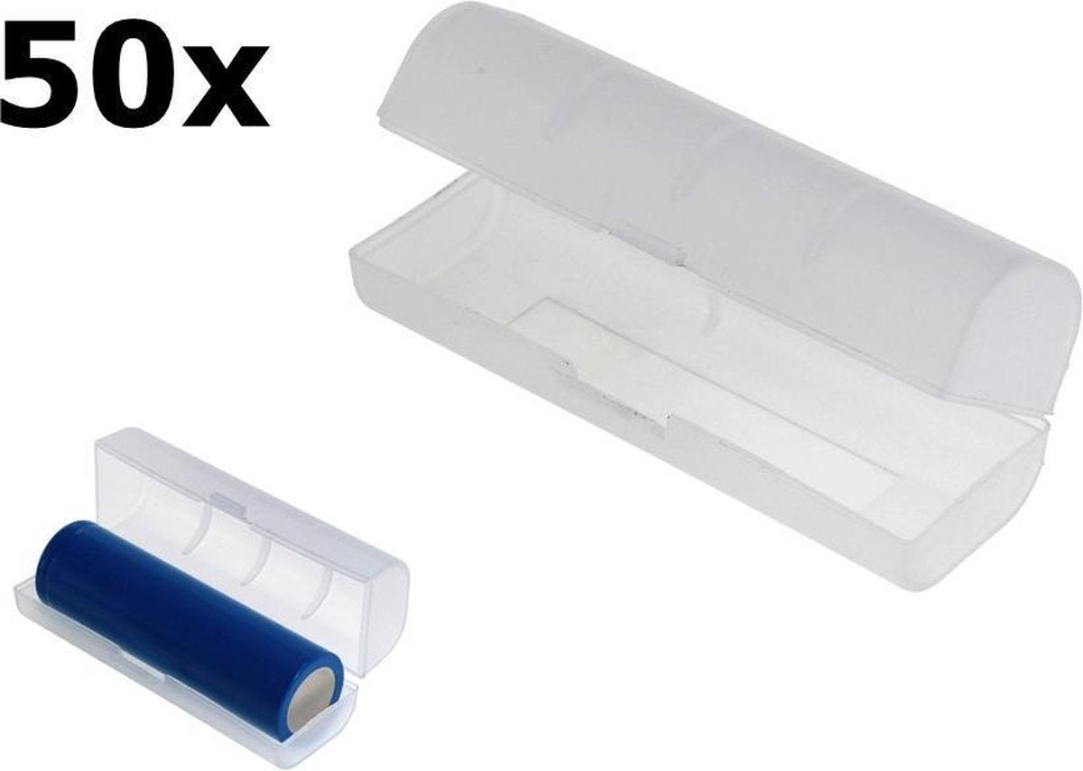 50 Stuks PVC transportdoos voor 21700-batterijen - transparant