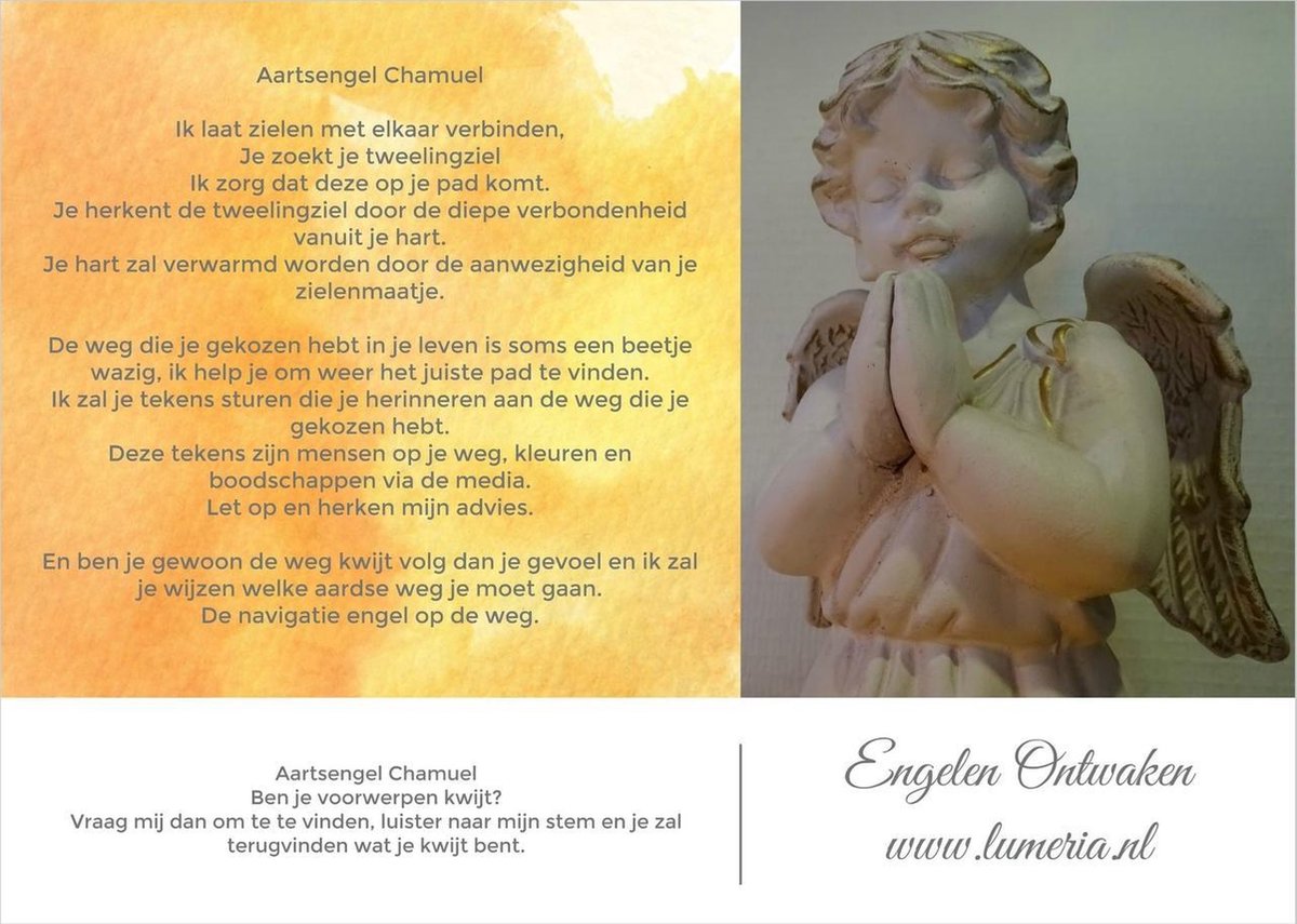 Aartsengel Chamuel  Zielen verbinding energie kaart