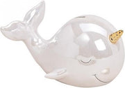Luxe spaarpot walvis narwal 18 cm
