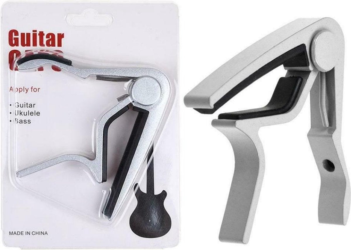 LUXE Aluminium Gitaar Capo - Professionele Capo -  Gitaar Klem - Gitaarklem - Guitar Capo - Elektrische gitaar -Gitaarcapo - Akoestische Gitaar - Klassieke Gitaar - Capodaster - ZILVER