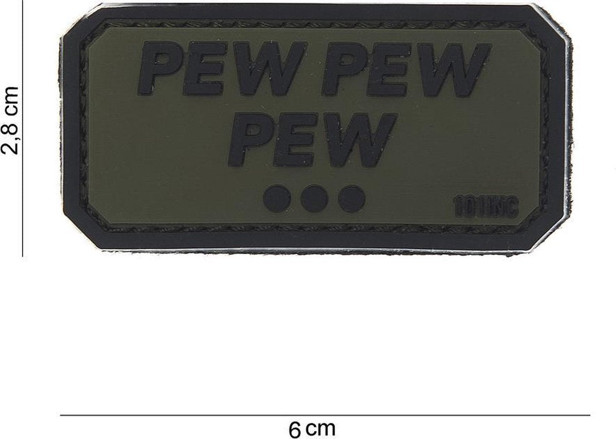 Embleem 3D PVC Pew Pew groen