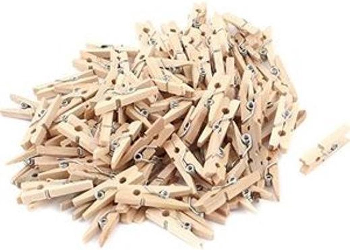 Wasknijpers hout 24 stuks
