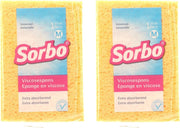 2x Viscose sponzen/schoonmaaksponzen 14 cm - Streeploos resultaat - Huishoudelijke producten - Huishouden - Schoonmaken/afwassen