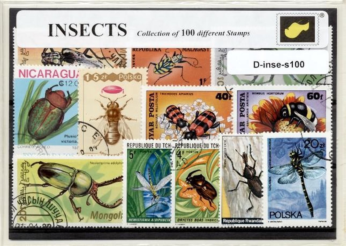 Insekten – Luxe postzegel pakket (A6 formaat) : collectie van 100 verschillende postzegels van insekten – kan als ansichtkaart in een A6 envelop - authentiek cadeau - kado tip - geschenk - kaart - Insecta - zespotigen - ongewerveld - metamorfose