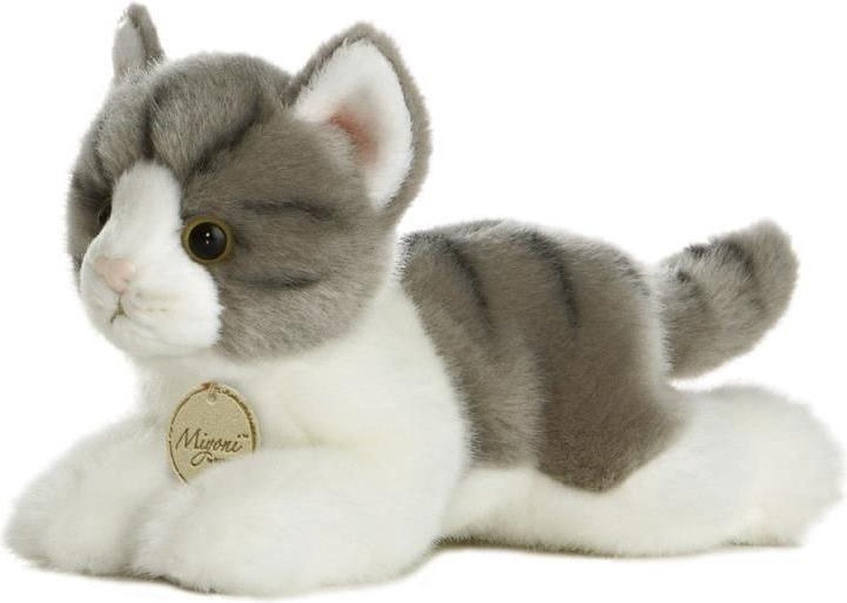 Pluche kat/poes knuffel van 20 cm - kinder dieren speelgoed knuffels - Katten en poezen