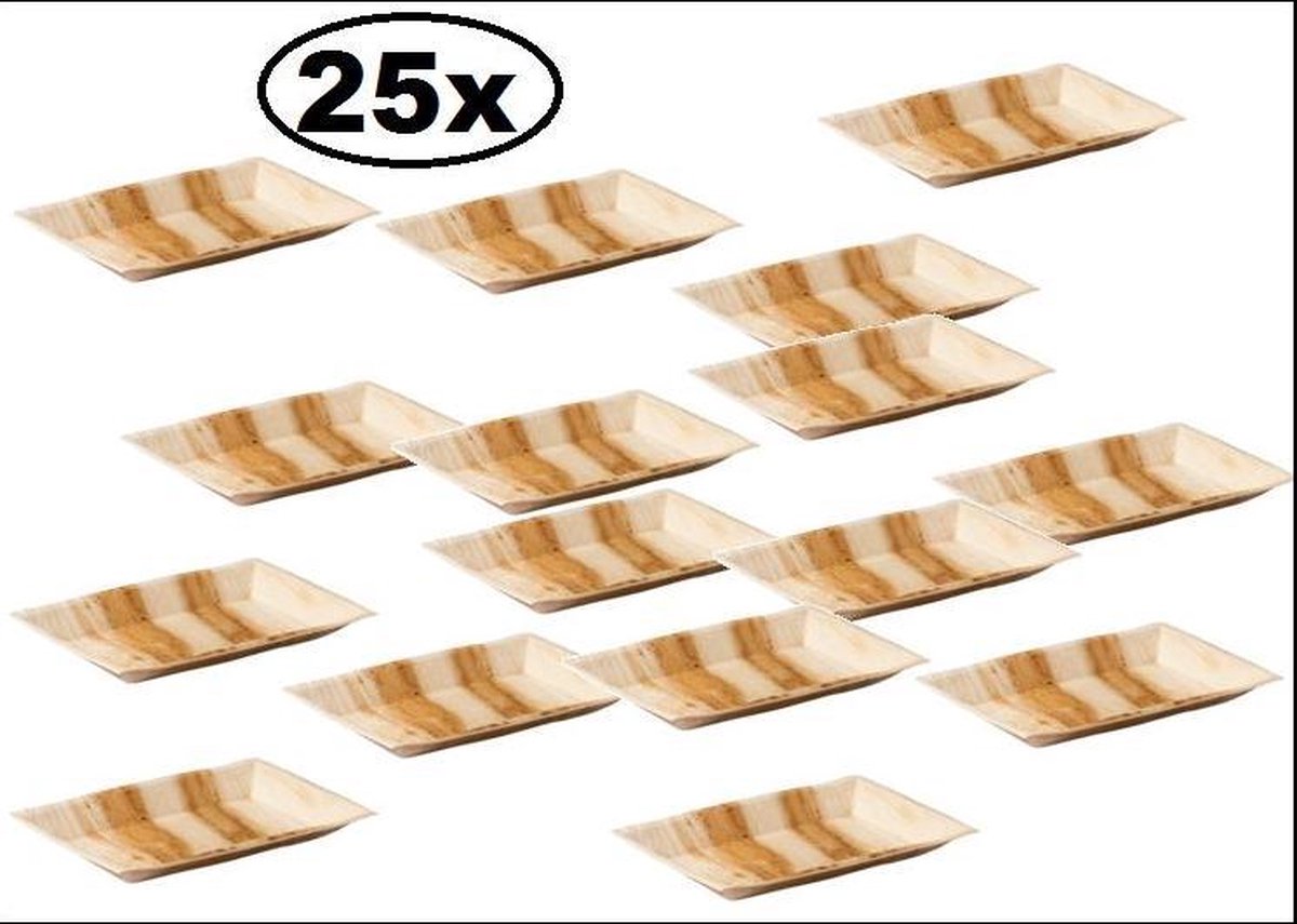 25x Bord palmblad rechthoekig 25x16cm