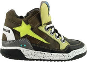 Bunnies JR 218852-666 Jongens Hoge Sneakers - Groen - Leer - Klittenband