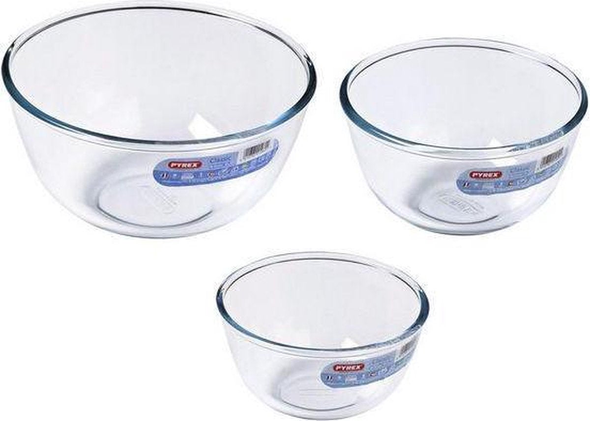 Pyrex - Classic Prepware Mengkom Set van 3 Stuks - Transparant