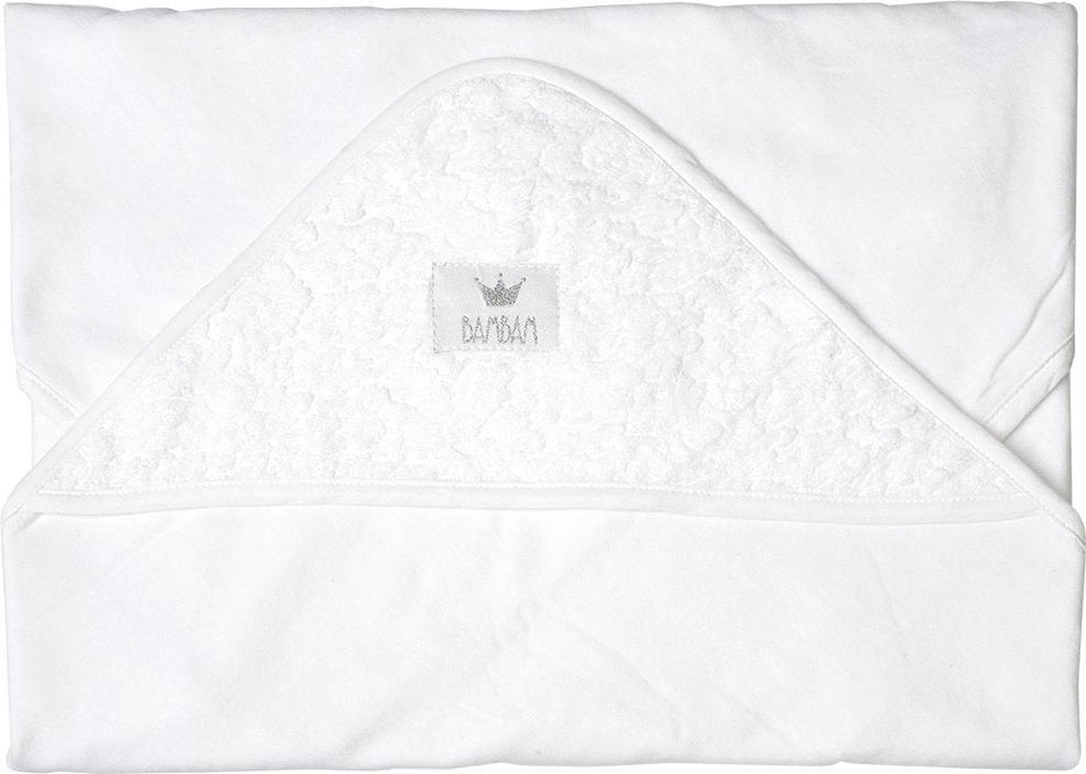 BamBam Badcape - Wit Jacquard
