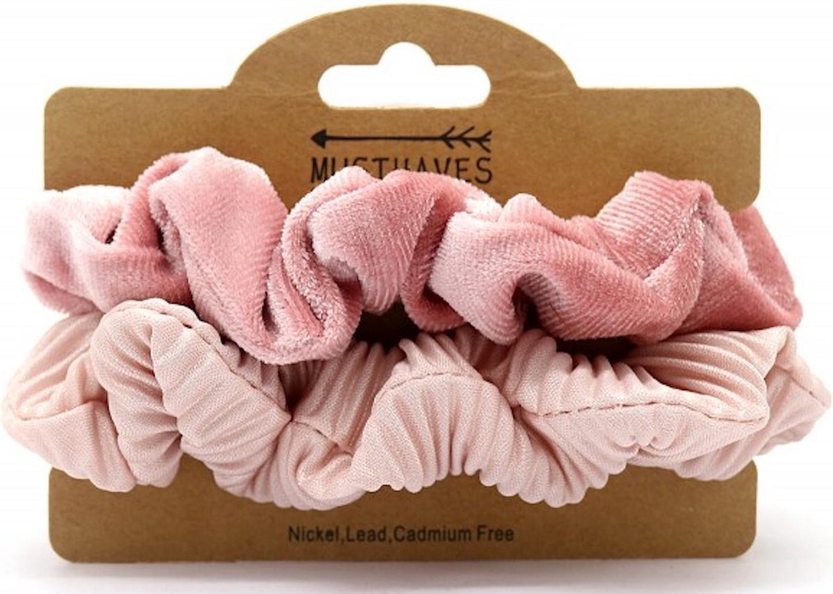 Scrunchies - Set van 2 - Roze - Damesdingetjes