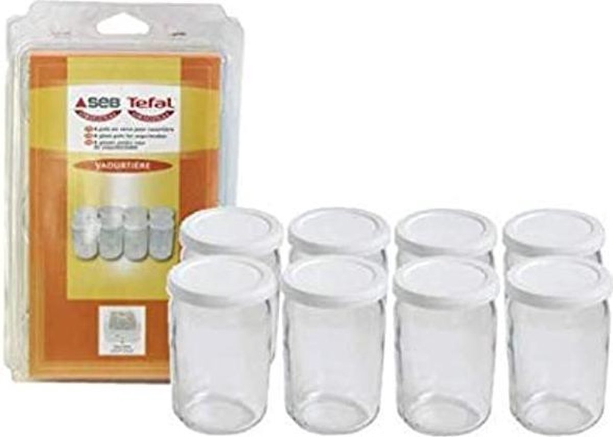 Yoghurtpotjes verpakt per 8 stuks glazen potjes yoghurtbereider Seb Tefal Calor Moulinex