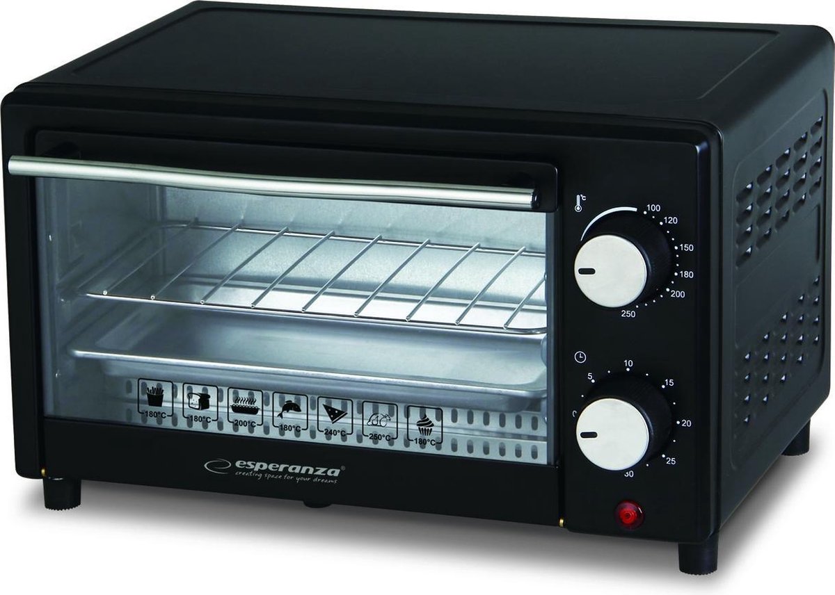 Esperanza CALZONE Mini Oven - Vrijstaand - 250°C - Zwart
