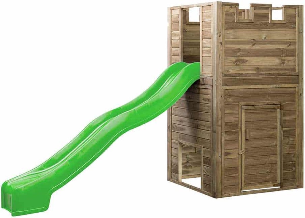 SwingKing Speeltoren Lancelot + glijbaan Appelgroen    - 110x110x195cm