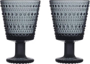 Iittala Glas Kastehelmi 260 ml Donkergrijs - 2 Stuks