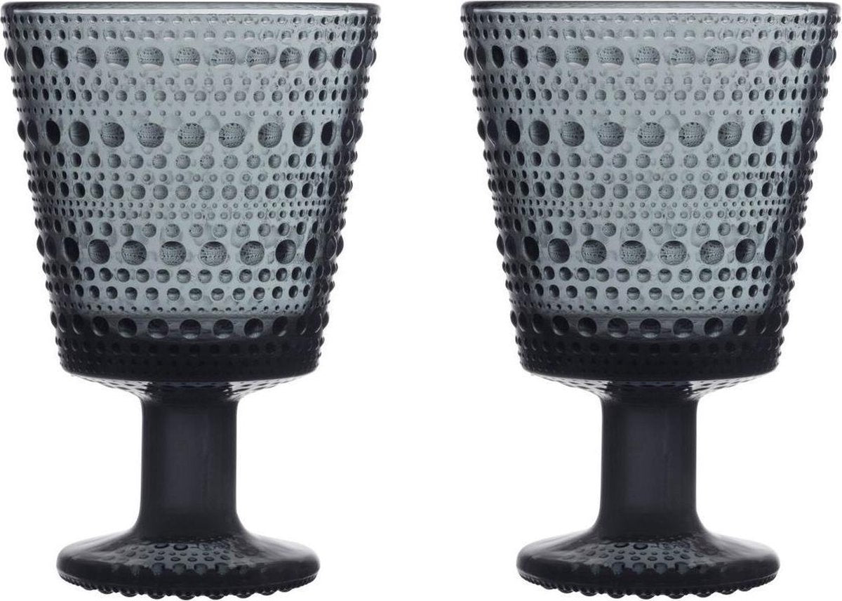 Iittala Glas Kastehelmi 260 ml Donkergrijs - 2 Stuks