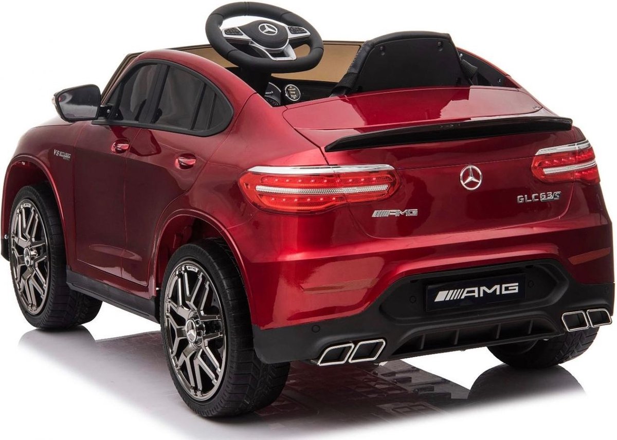 Elektrische Kinderauto Mercedes Benz GLC 63 S Rood 12V Met Afstandsbediening FULL OPTIONS