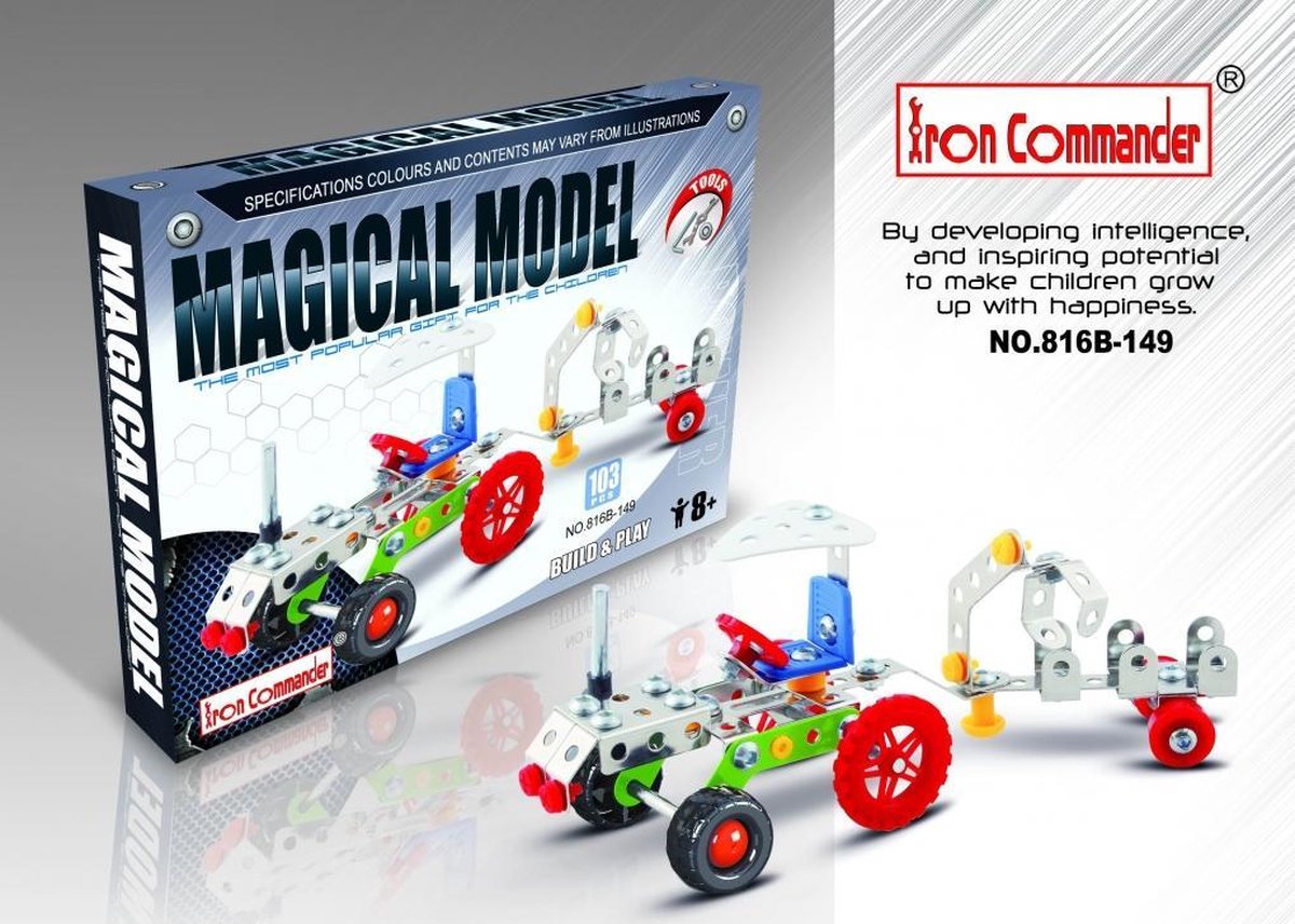Kleine tractor met aanhangwagen