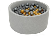 Ballenbak Grijs 90x40 met 250 ballen Goud