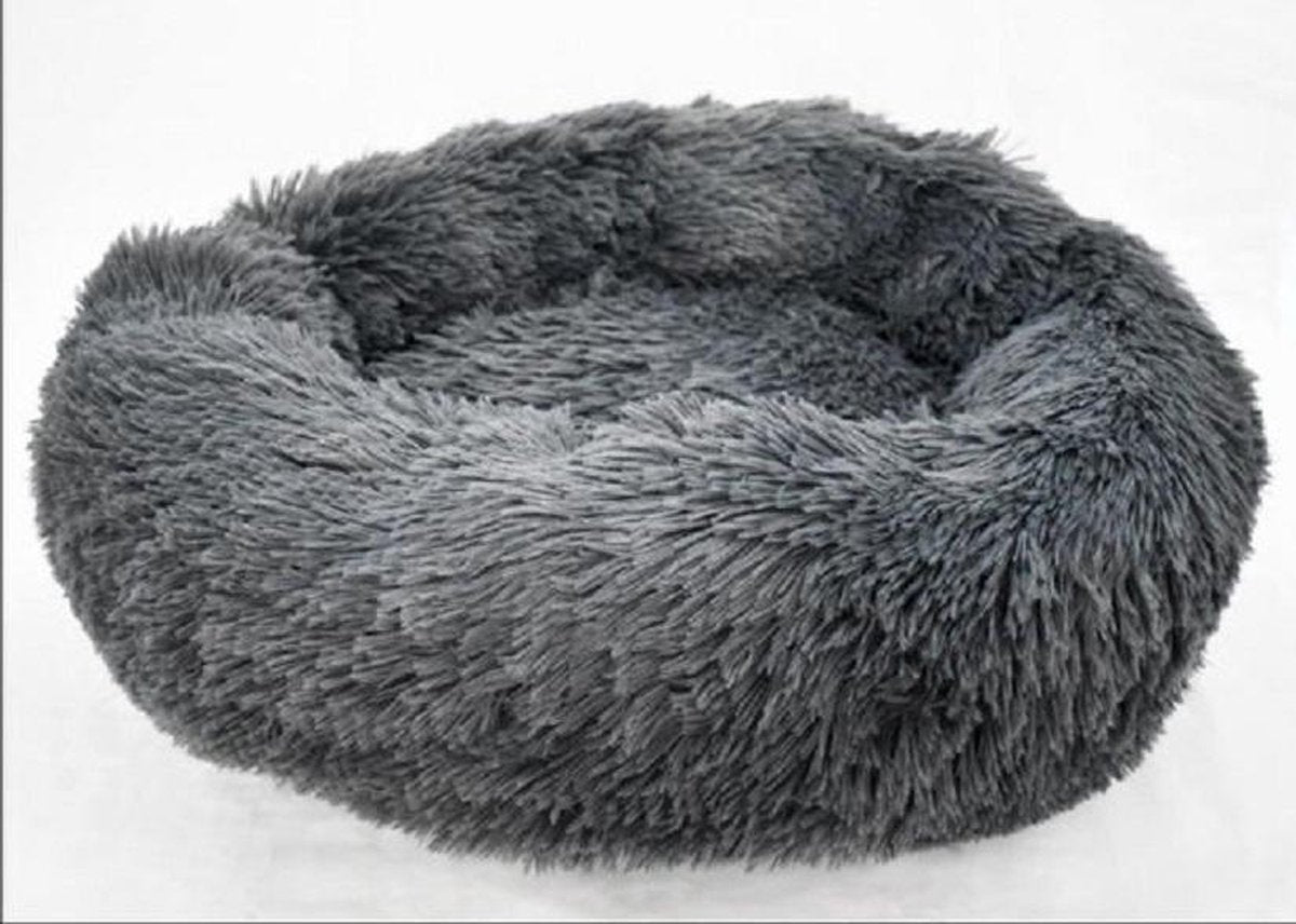 Topmast Fluffy Donut Dierenkussen - Hondenmand - Kattenmand - Superzacht - Wasbaar - 80 cm - Antraciet - L