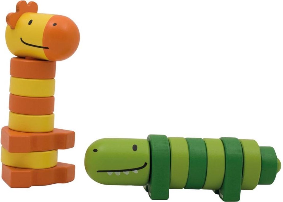 Houten stapelfiguur dieren