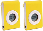 Set van 4x stuks stappentellers geel met riem clip