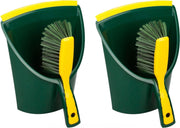 Set van 2x stuks kunststof stoffer en blik/emmer voor buiten - Tuingereedschap/Speciale grote stoffers en blik