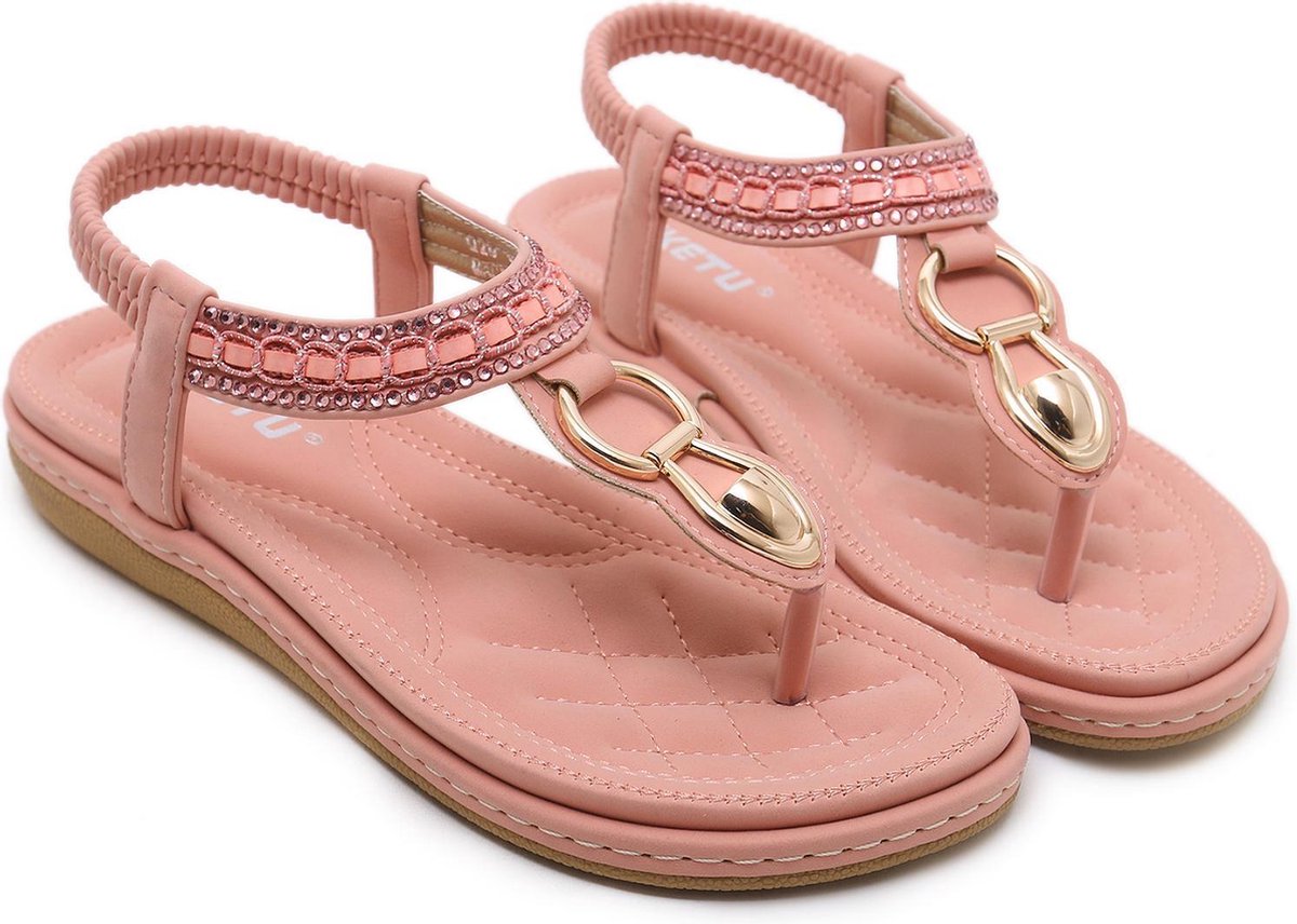 Sandalen - Dames - Somme Bohemian - Met Zacht Voetbed -  Roze - Maat 38