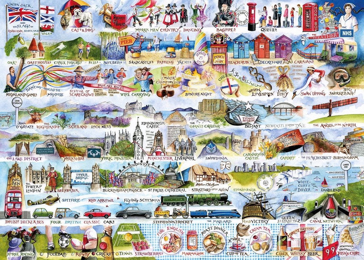 Gibsons puzzel Cream Teas & Queuing - 1000 stukjes