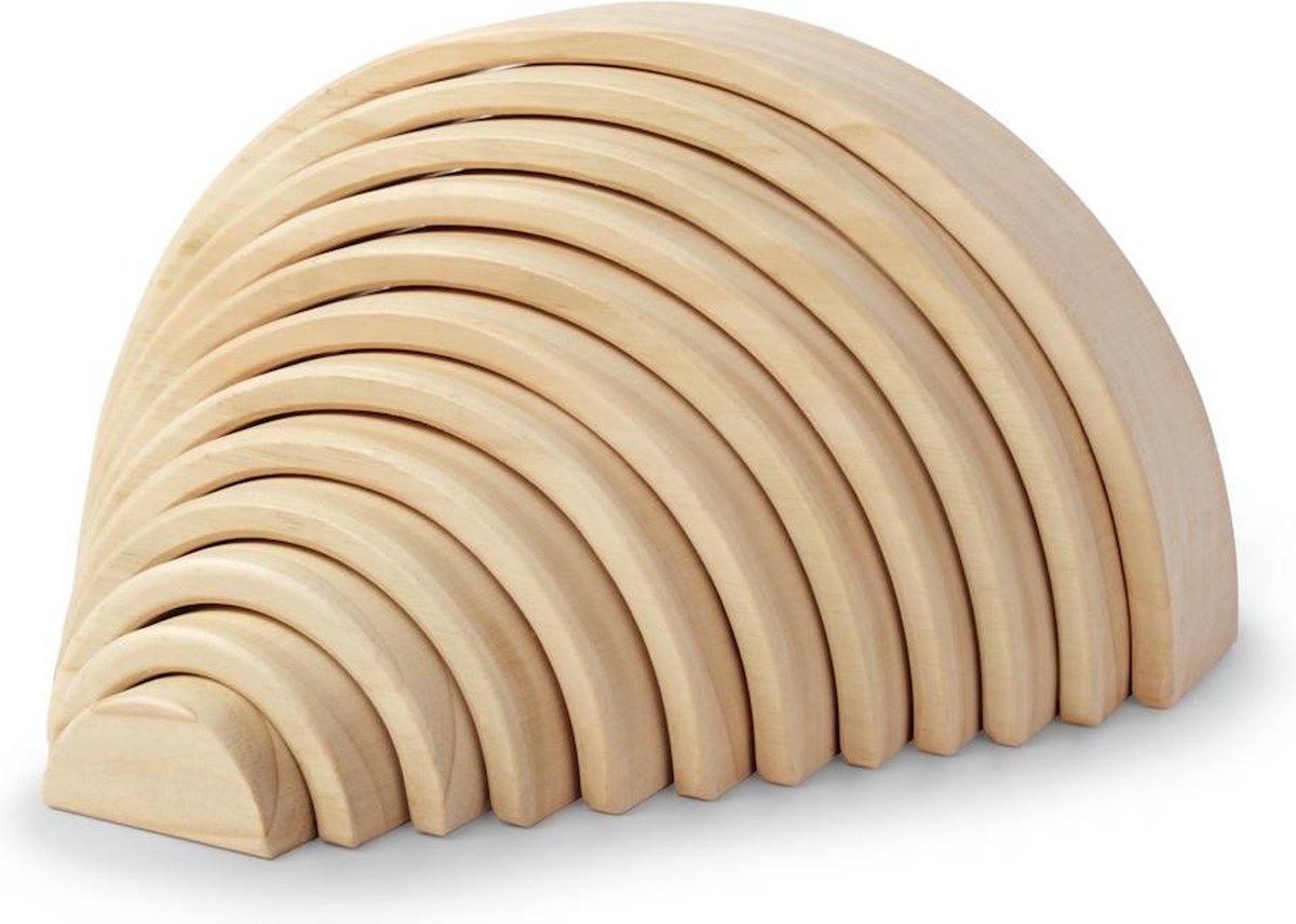 Kinderfeets grote houten Regenboog - Naturel - Stapeltoren Speelgoed