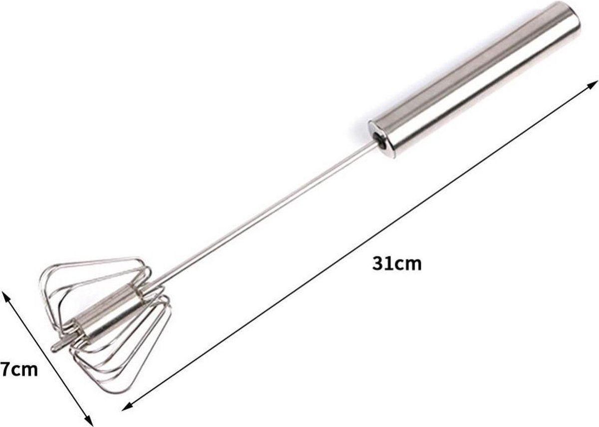 Semi automatische eiklopper mixer RVS pushen en mixen heel erg handig
