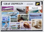 Graf Zeppelin – Luxe postzegel pakket (A6 formaat) - collectie van 25 verschillende postzegels van Graf Zeppelin – kan als ansichtkaart in een A6 envelop. Authentiek cadeau - kado - geschenk - kaart - luchtvaart - duitland - oorlog - 1936 - militair