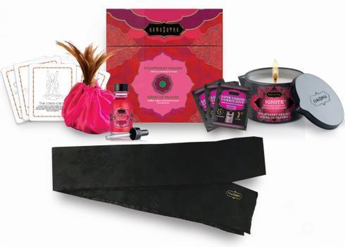 Kamasutra Treasure Trove Strawberry Massageset | Olie | Geuren | Erotische | Erotisch | Massage | Body to Body | Therme | Glijmiddel | Set | Seks | Mannen | Vrouwen | Valentijn