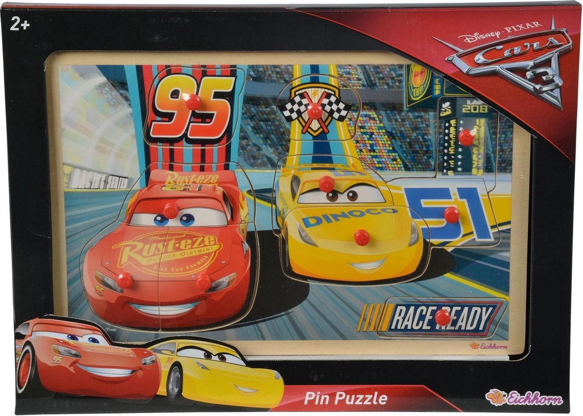 Eichhorn Cars 3 houten Noppen puzzel