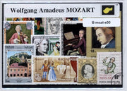 Wolfgang Amadeus Mozart – Luxe postzegel pakket (A6 formaat) - collectie van verschillende postzegels van Wolfgang Amadeus Mozart  – kan als ansichtkaart in een A6 envelop. Authentiek cadeau - kado - geschenk - kaart - muziek - klassiek - piano