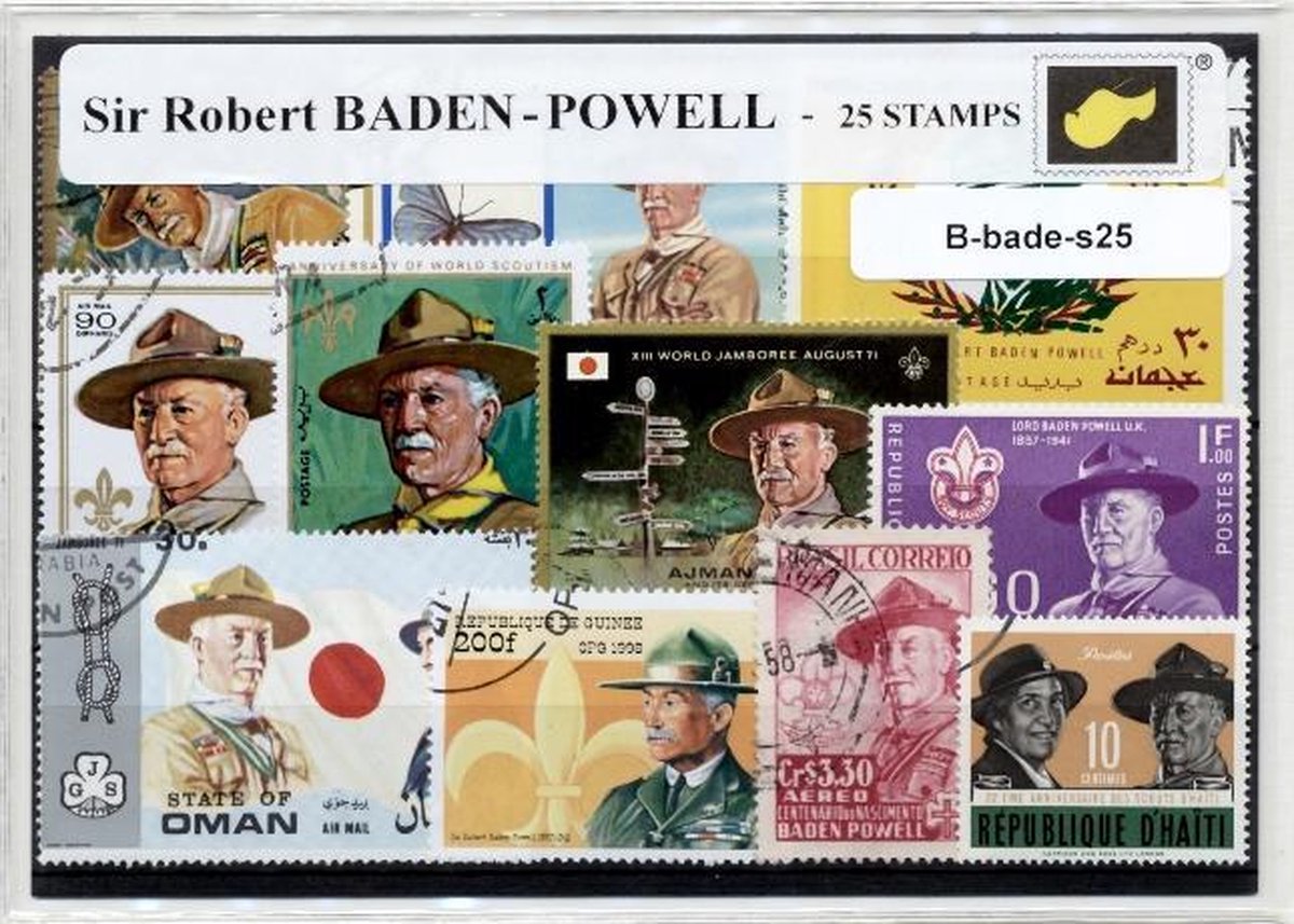 Sir Robert Baden - Powel – Luxe postzegel pakket (A6 formaat) : collectie van 25 verschillende postzegels van Sir Robert Baden - Powel – kan als ansichtkaart in een A6 envelop