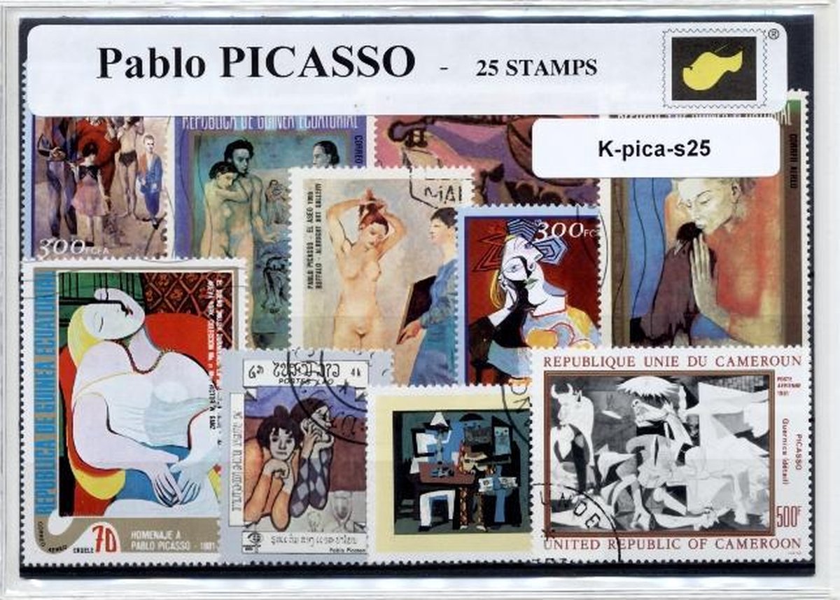 Pablo Picasso – Luxe postzegel pakket (A6 formaat) : collectie van 25 verschillende postzegels van Pablo Picasso – kan als ansichtkaart in een A6 envelop