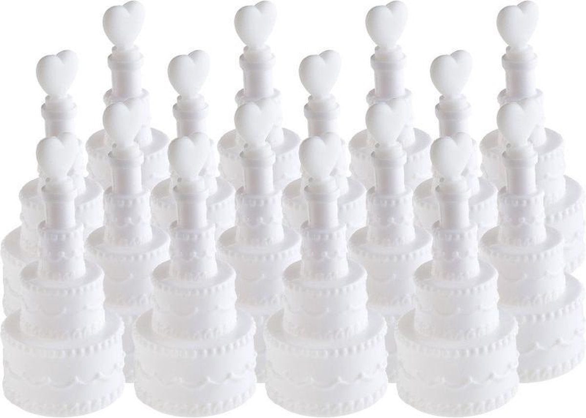 16x Bruiloft bellenblaas taart met hart 3 x 7