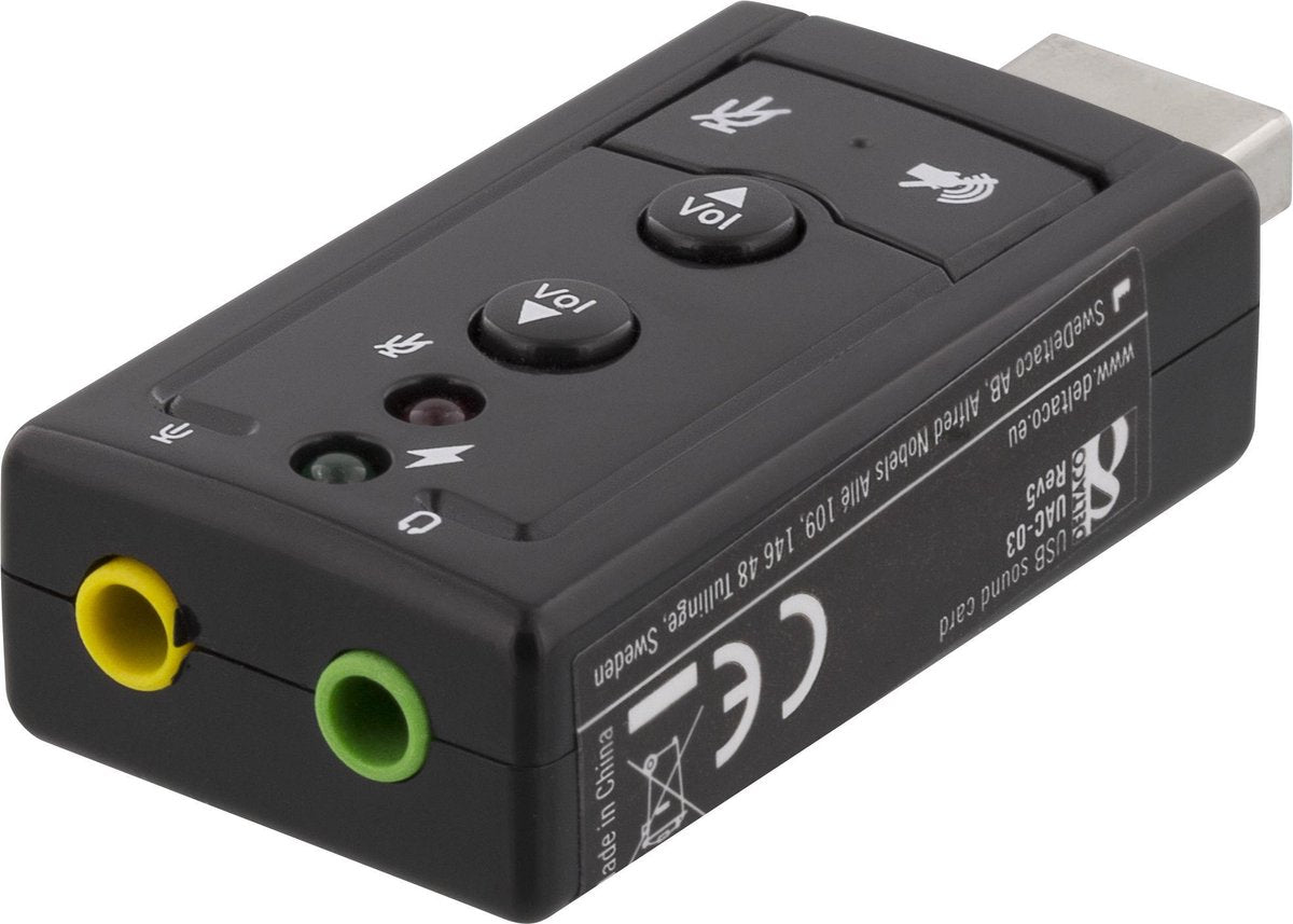 Deltaco UAC-03 USB Soundcard externe geluidskaart USB