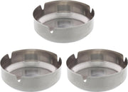 Asbak Set - 3 Stuks - Professionele Horeca Asbak - RVS - 10cm Diameter - Asbakken - Roken - Tafelasbak - Sigaretten - Sigaret - Rookwaren - Roker - 3 STUKS - Stalen Asbak