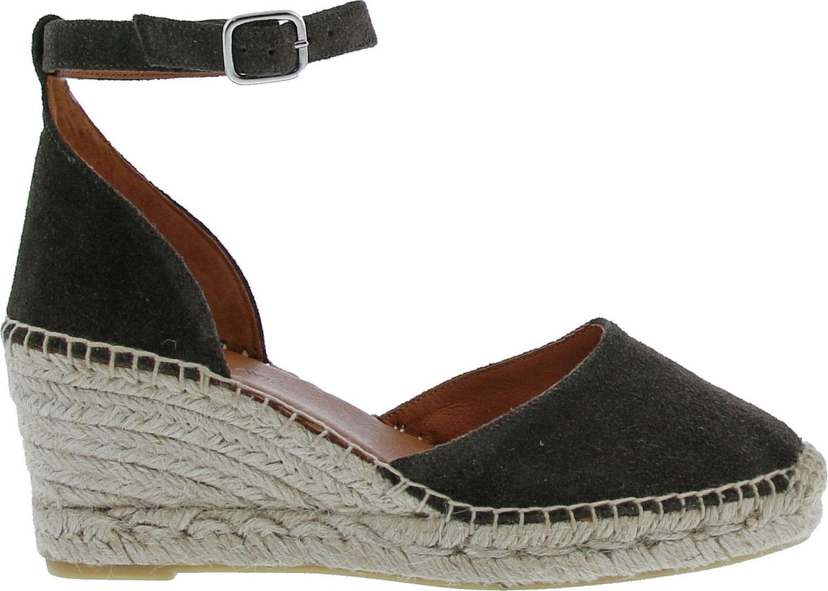 VIA VAI Flora Braid Espadrilles - Met Sleehak - Groen - Maat 38