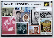 J.F. Kennedy – Luxe postzegel pakket (A6 formaat) - collectie van 25 verschillende postzegels van J.F. Kennedy – kan als ansichtkaart in een A6 envelop. Authentiek cadeau - kado - kaart - president - USA - amerika - robert - politicus - JFK - 1945