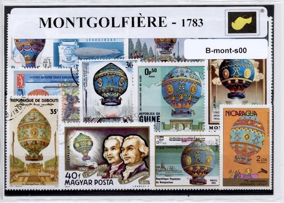 Montgolfiere 1783 – Luxe postzegel pakket (A6 formaat) - collectie van verschillende postzegels van Montgolfiere – kan als ansichtkaart in een A6 envelop. Authentiek cadeau - kado - geschenk - kaart - luchtvaart - luchtballon - ballon - ballonvaart