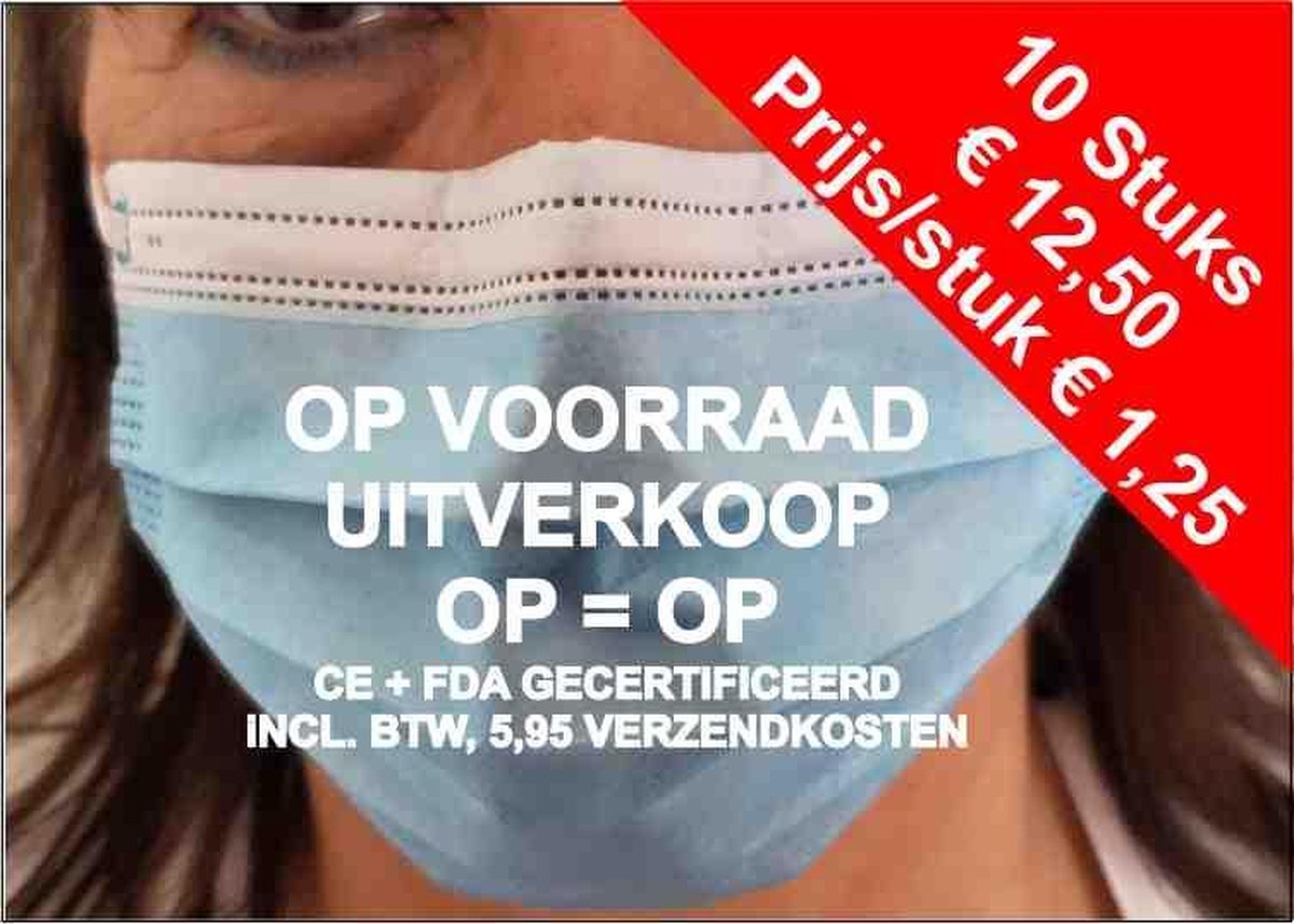 Mondkapjes op voorraad 10 stuks