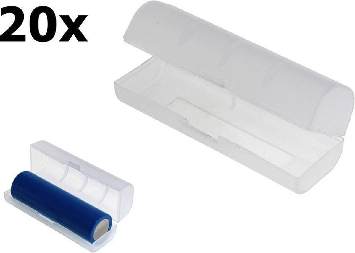 20 Stuks PVC transportdoos voor 21700-batterijen - transparant